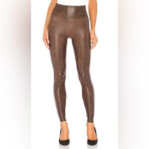 Spanx Faux Leather Snakeskin Legging in Brown Snakeskin size S